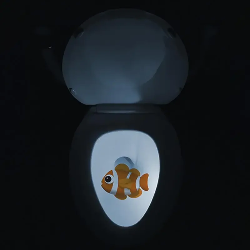 Motion Sensor LED Backlight Toilet Projection Lamp Creative Toilet Mini Night Lamp Toilet Bowl Seat Sensor Lighting Lamp 5