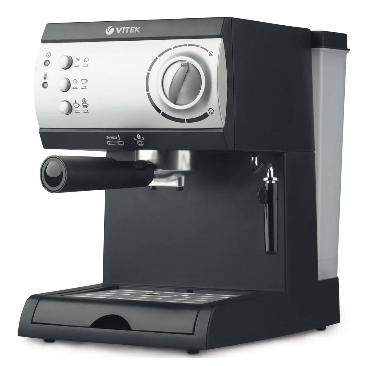 Кофеварка VITEK VT-1511 BK (Мощность 1050 Вт пластиковый корпус капучинатор подогрев