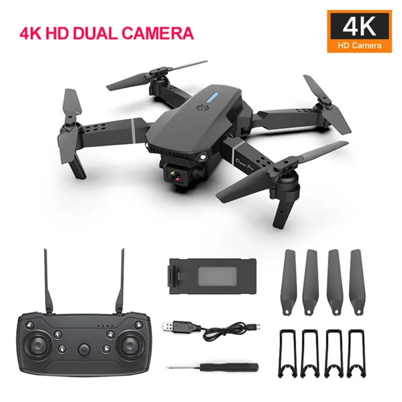 Professional Drone E88 4k Wideangle HD Camera WiFi FPV Height Hold