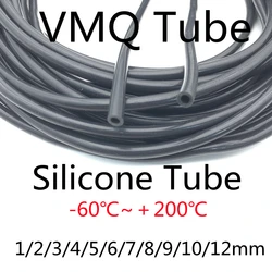 1Meter -60 ~200 DegrHeat Resistant I.D 2~19mm Black Flexible Silica Gel Pipe Aquarium Air Pump Soft Rubber Silicone Hose
