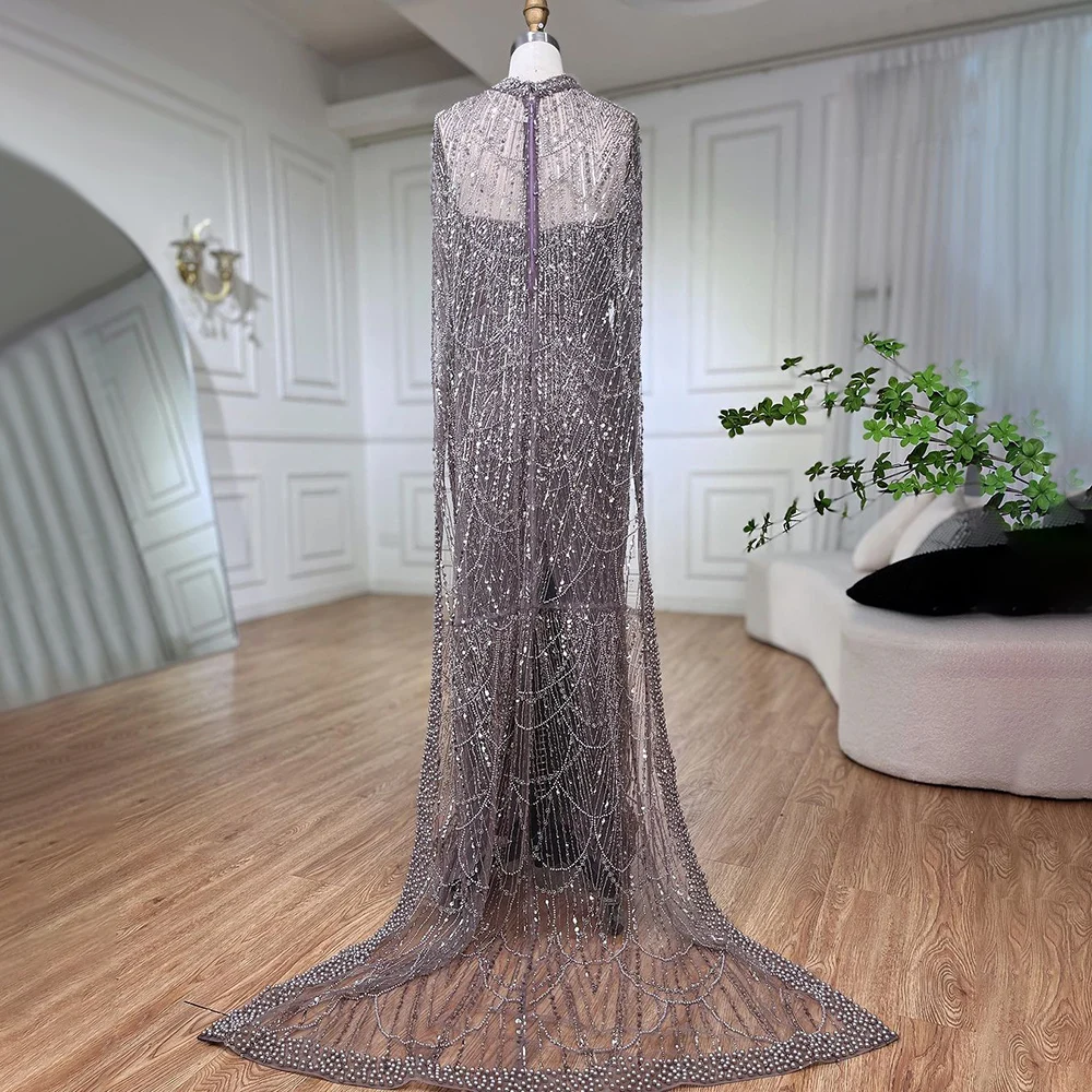 S2fafcbee65634584968d104f84d09e710 Arabic Nude Mermaid Long Cape Sleeves Luxury Evening Dresses Gowns For Women Wedding Party Mallzona