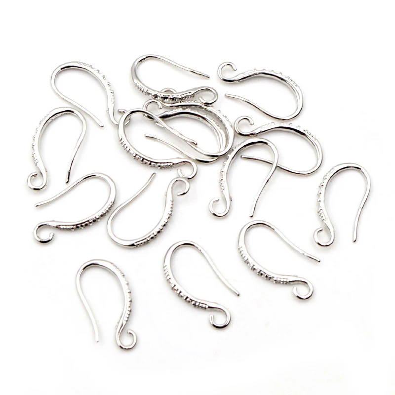20pcs 19x10mm 로듐 실버 골드 도금 귀걸이 결과 귀걸이 걸쇠 후크 피팅 DIY 쥬얼리 액세서리 Earwire 만들기