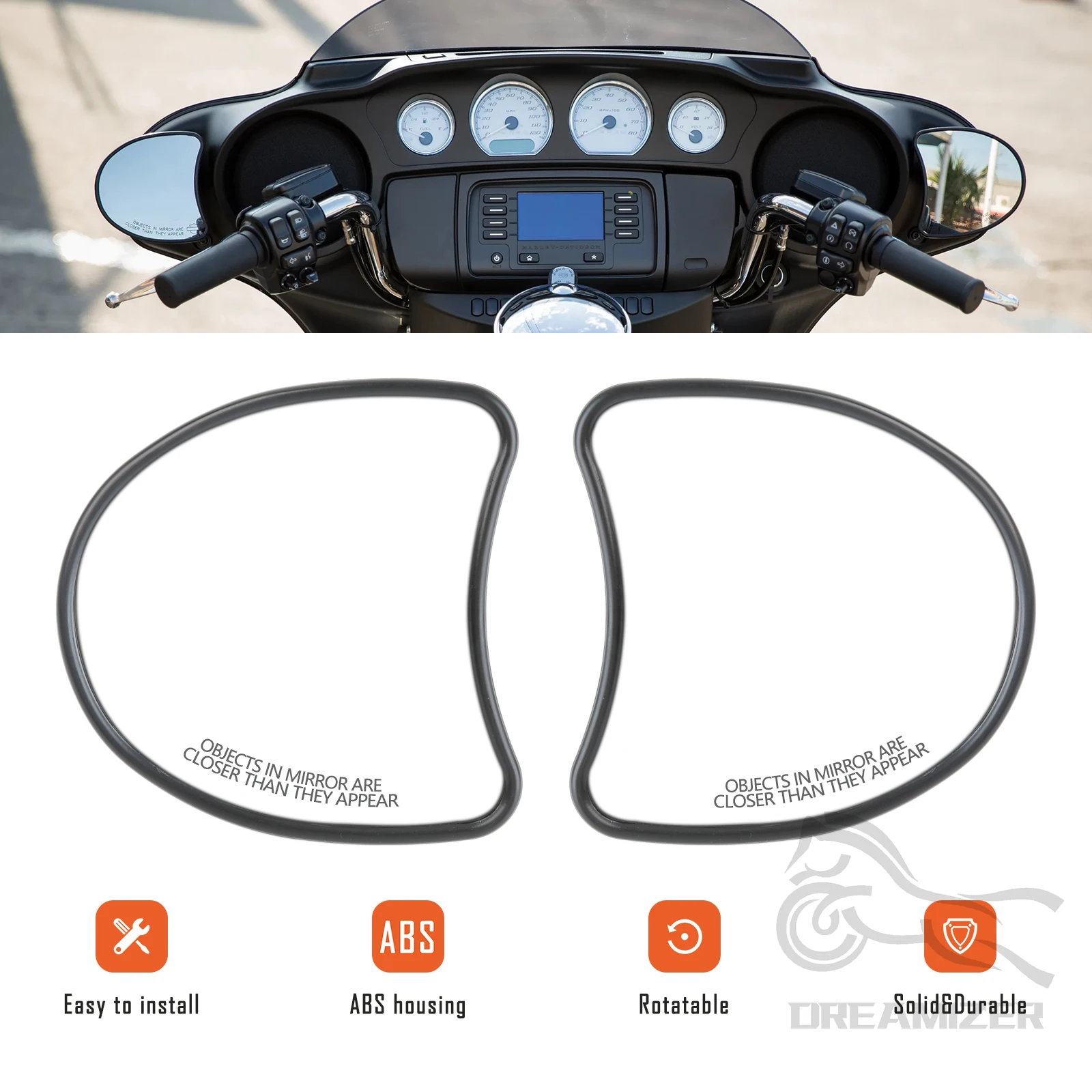 7 inch round black projector led headlights with drl fir for harley fit for 14 21 electra glide flht Motorcycle Fairing Side Mirror Black For Harley Davidson Street Glide FLHX FLHT FLHTK FLHTCU 96-13 Adjustable Rearview Mirror