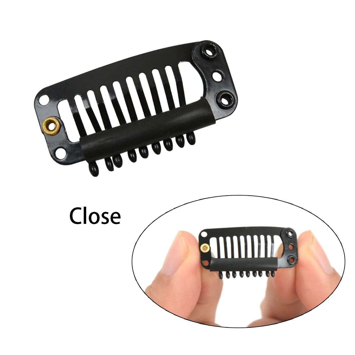 Hair Extension Clips 50 pieces 9-teeth 32mm Hair Clips for Women Metal Wig Comb Clips