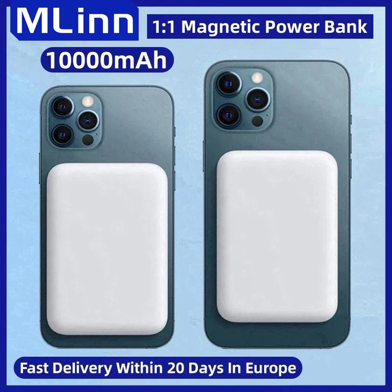 10000mAh Original 1:1 Macsafe Magnetic Wireless Power Bank Portable Charger For iPhone 15 14 13 12 Mini External Spare Battery