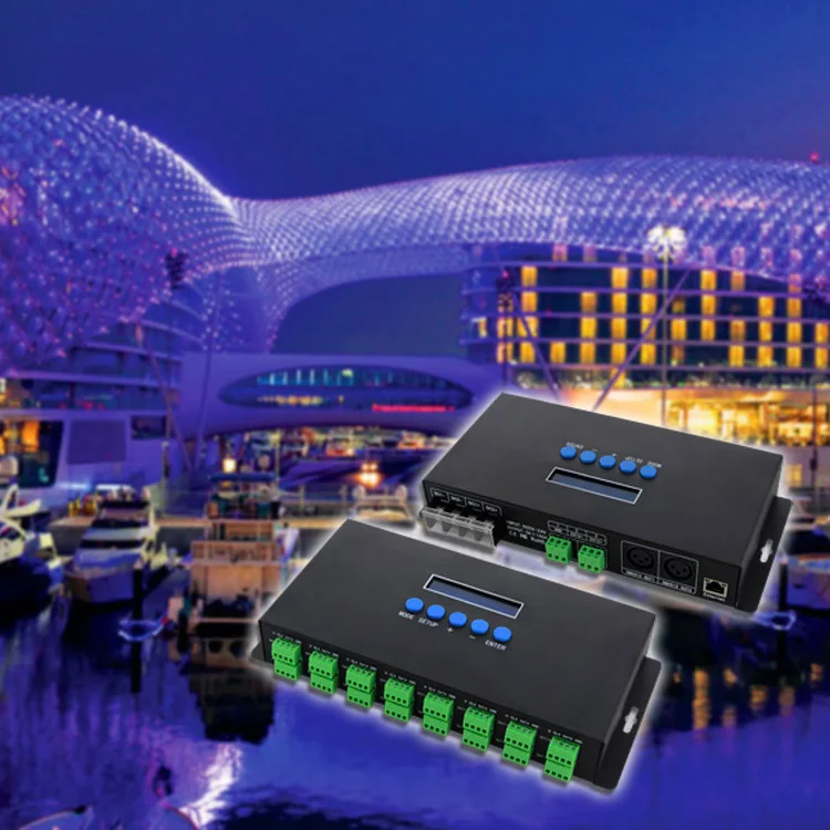 BC-216-V2 DC5V-24V ArtNet/sACN(E1.31) to SPI/DMX ȼ LED  Ʈѷ,  16 Ʈ