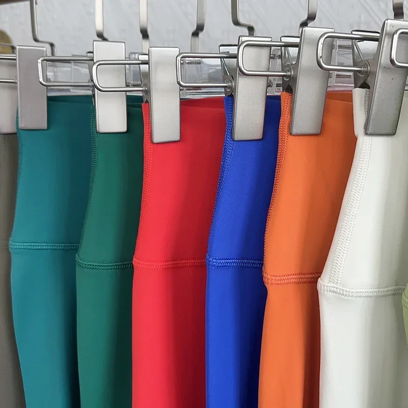 Pantaloni da yoga da palestra da donna Leggings a vita alta con sensazione nuda Pantaloni da ciclismo da corsa Pantaloni da yoga elasticizzati senza cuciture sportivi traspiranti - immagine 3