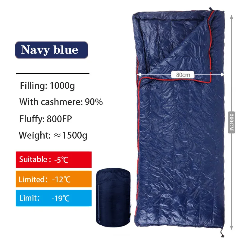 Winter Down Sleeping Bag Adult Mummy White Goose Down Warm Envelope Type Sleeping Bag Three Seasons Suitable For Camping Trips