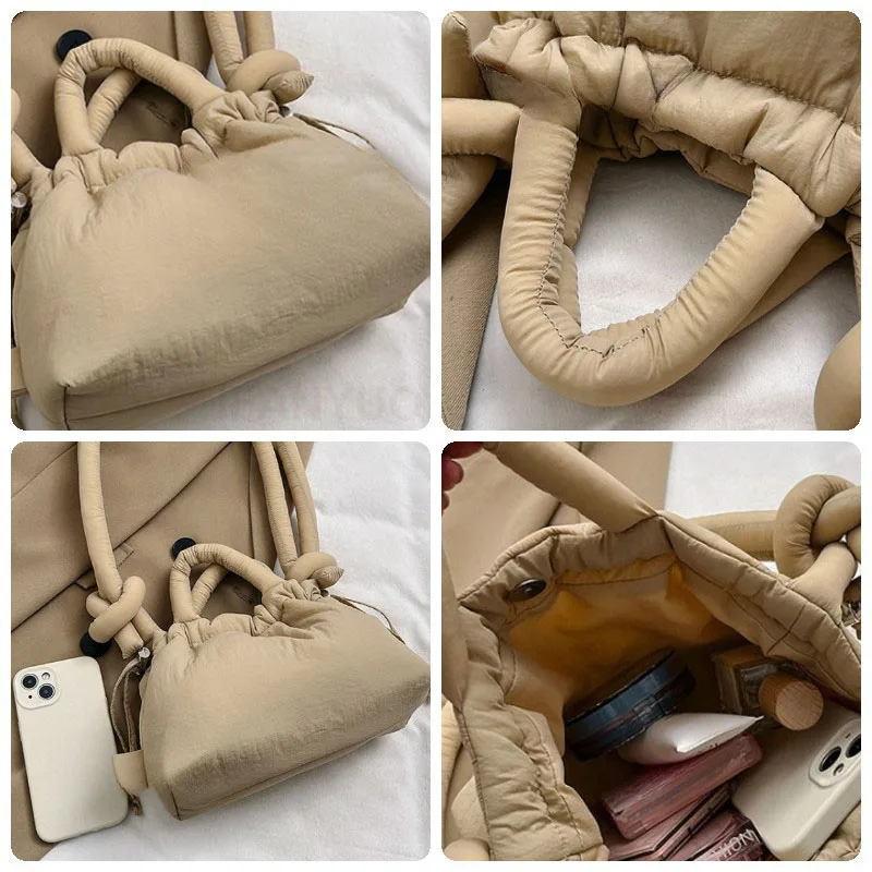 รูปสินค้า กระเป๋าถือแฟชั่นเกาหลี กระเป๋าสะพายข้าง กระเป๋า Mini Tote ผ้า Soft Dacron สำหรับผู้หญิง