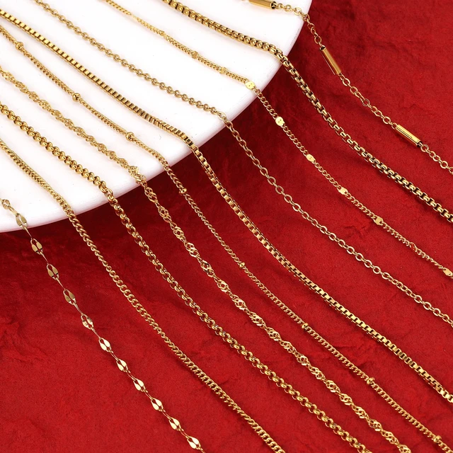 Minimalist 1mm 14k Gold Plated 316L Stainless Steel Gold Chain