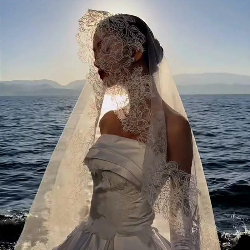Velo Da Sposa Cattedrale 150/200 Cm Con Perline E Pettine - Elegante E Tradizionale