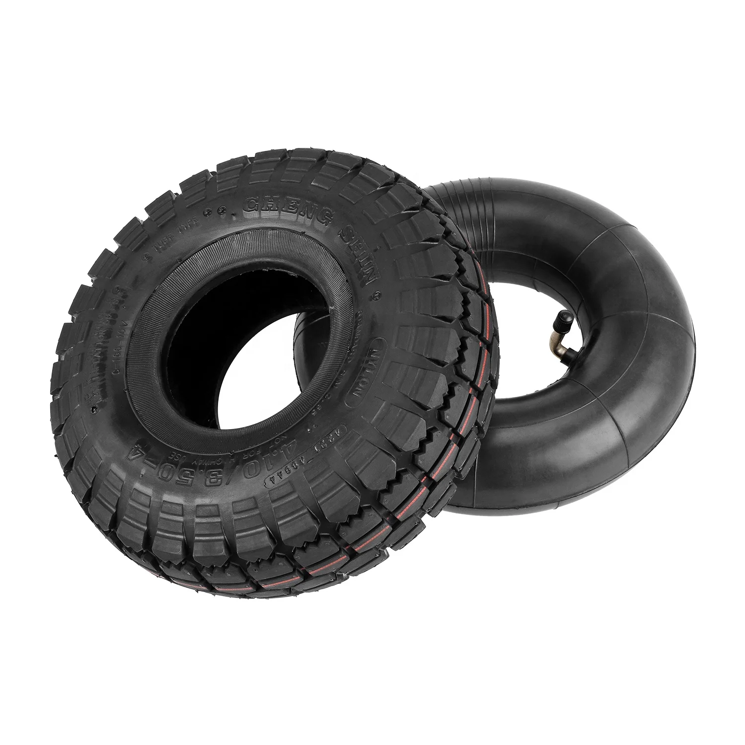 

4.10/3.50-4 Cover Tire With 90 Degree Out Bent Valve Inner Tube For 8.5 inch Electric Scooters Butyl Tire