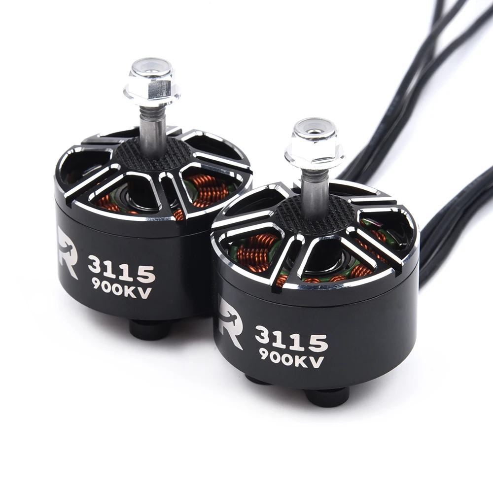 Mark4 V2 FPV Racing Drone, Description of a 900KV motor with operating range of 3-6S and compatible with lithium-ion batteries.