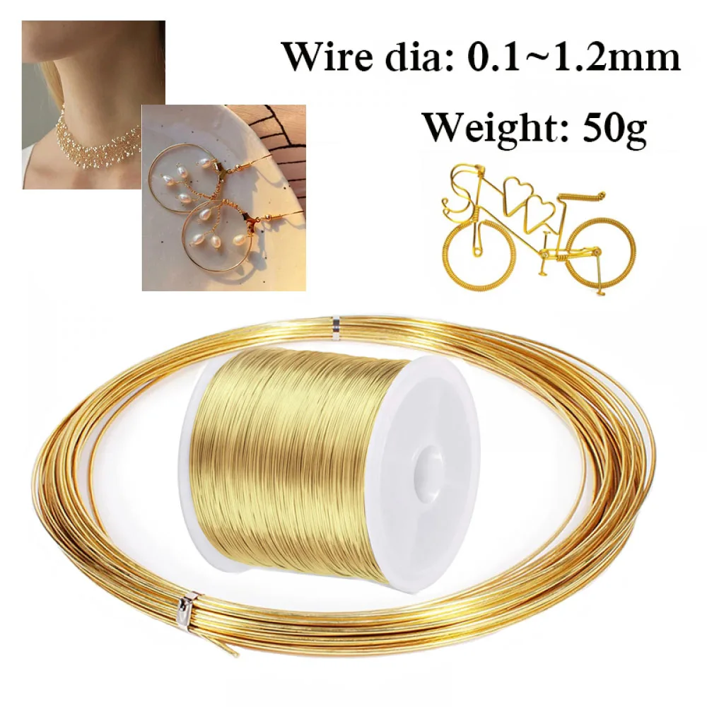 Premium Multi-Gauge Brass Craft Wire for Jewelry Making & DIY Projects (50g)