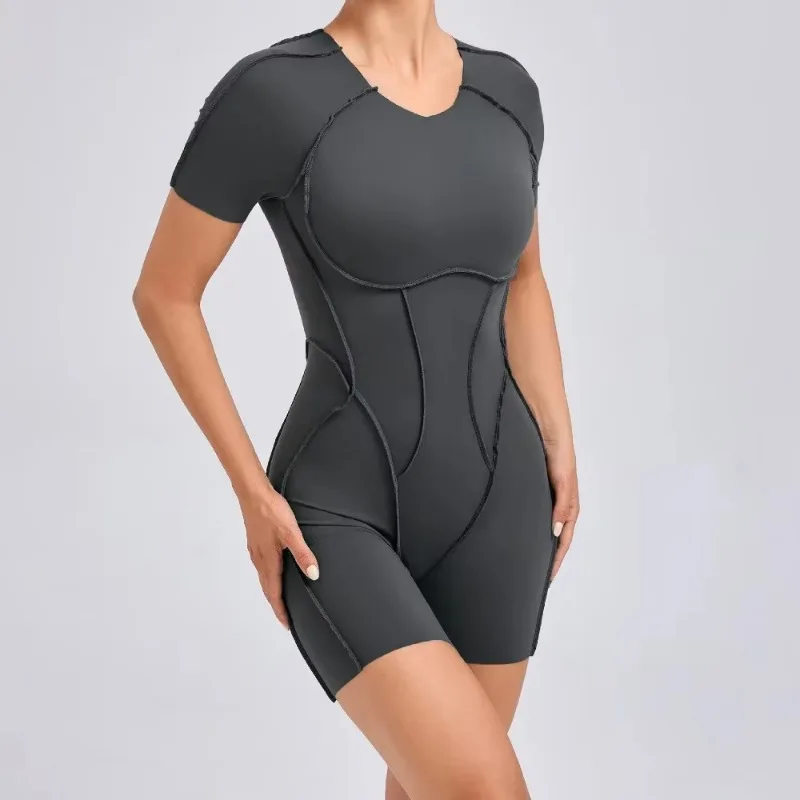 Women's Sports Jumpsuit Kit Yoga Fitness Bodysuit Hip-lifting Open Back Tight High Elasticity Outdoors Gym Workout Sexy Leggings