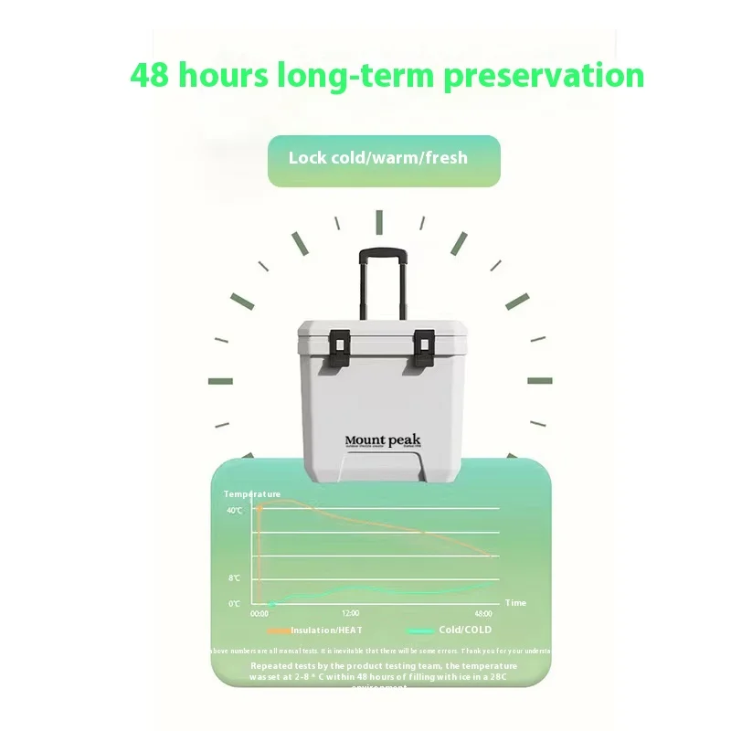 Outdoor Refrigerator with Trolley Wheels Incubator Portable Warm Box BBQ Car Pulley Warm Box 38L outdoor refrigerator