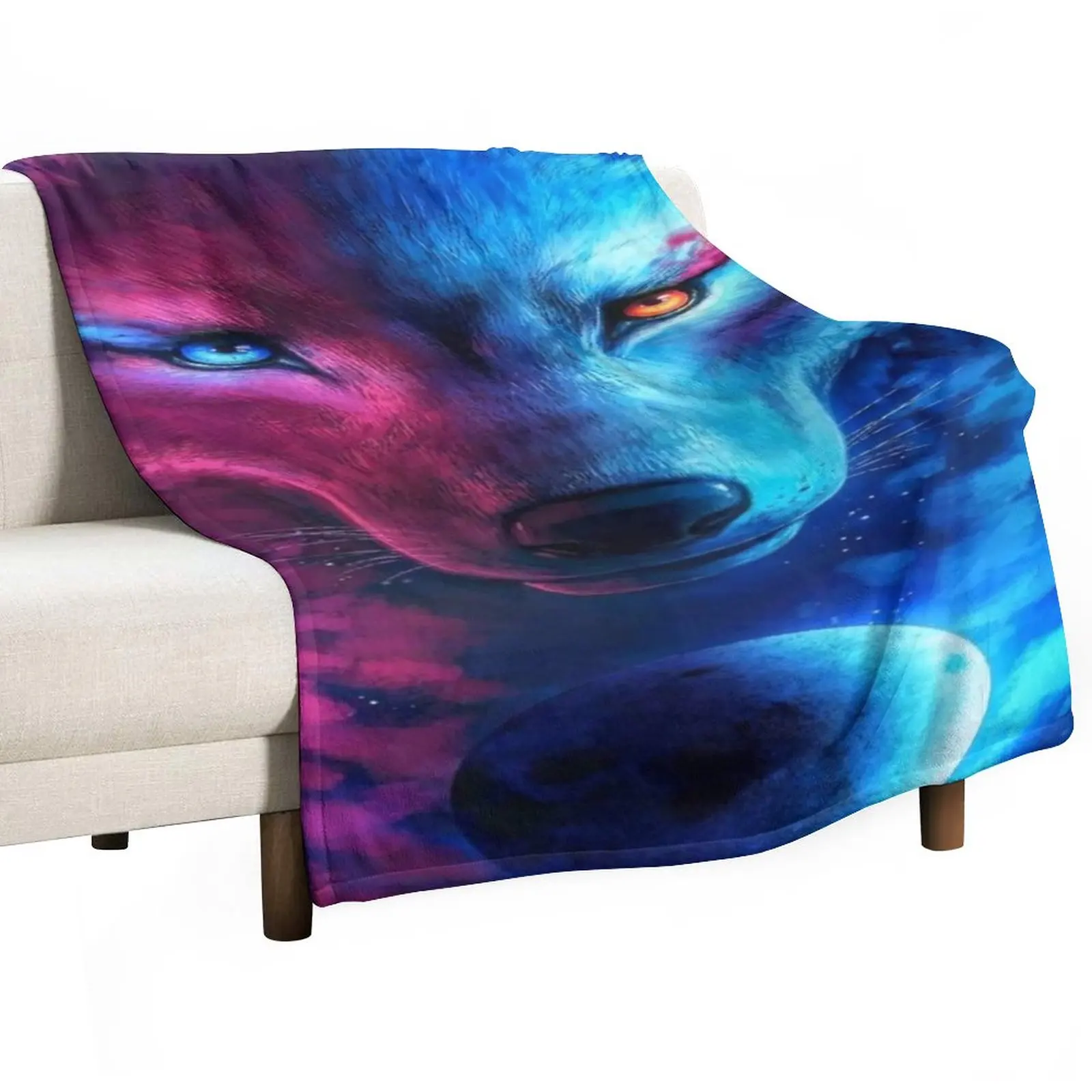 

Wolf different eye color Throw Blanket Giant Sofa Blanket Kid'S Blanket