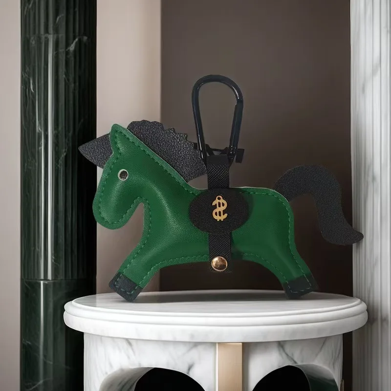 Small Horse Multi-color Pendant Leather Pendant Keychain Backpack Accessory Multicolored Creativity