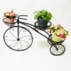 3-Tier Bicycle Shape Plant Stand Shelf Flower Holder Rack Garden Home Patio Decor Metal Wrought Iron Tricycle Planter 5