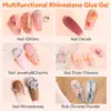 Makartt Nail Rhinestone Glue Gel, Upgrade Gel Nail Glue with Brush Pen Tip Super Strong Adhesive Precise for Nail Charms Crystal 6
