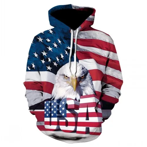 thumbnail image 1 of Sudadera con capucha con estampado 3D de otoño, diseño divertido, bandera de EE. UU., moda para hombres y mujeres, ropa deportiva de calle, sudadera fina para patineta, 1 of 4
