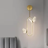 Applique Murale de Chambre à Coucher, Moderne, Contractée, Filet Rouge, Papillon, Lampe de Chambre d'Enfant, Lumière de Fond Luxueuse, Canal Lumineux 2