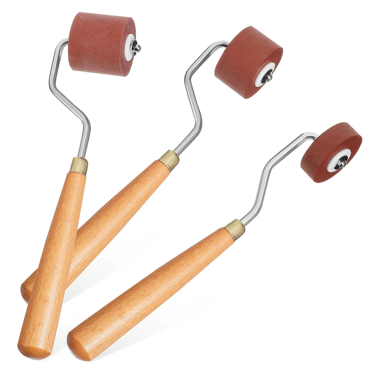 인쇄공예용 고무 롤러 세트 3개, 스탬핑 잉크 도포, 접착제 펴기, 1cm 2cm 3..
