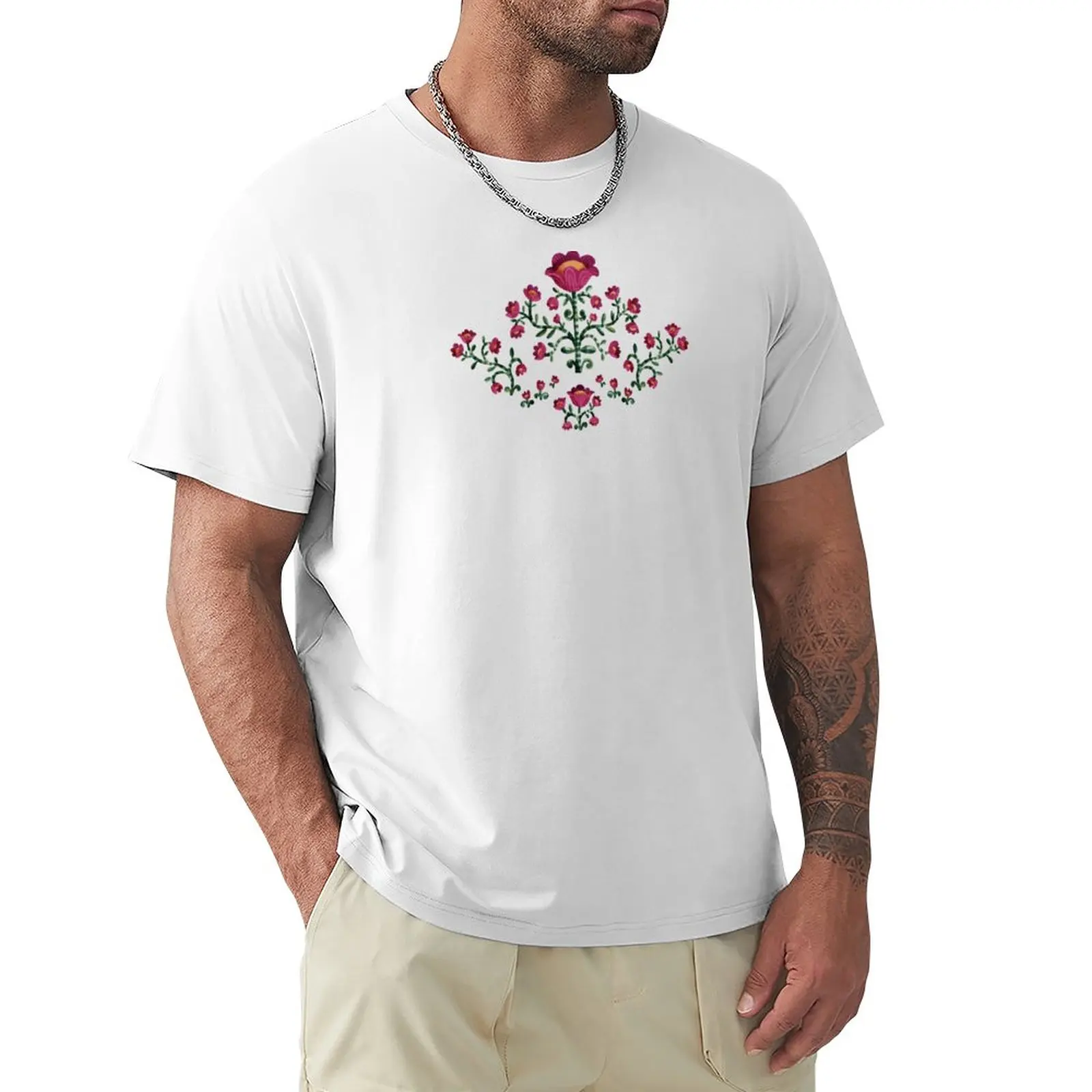 

Funky Flower Bunch in Mulled Wine T-Shirt customs hippie clothes tshirts for men