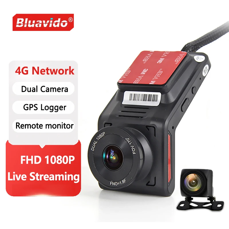 4G Hidden Dual Dash Cam FHD 1080P WiFi GPS Tracker Live Remote Monitor Loop Video Recording 24H Parking Guard Night Vision