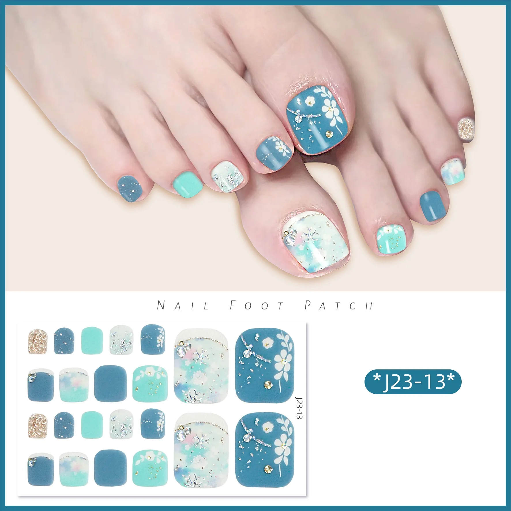 22Tips/Sheet Full Cover Gel Toenail Wraps-Semi-Cured Self-Adhesive Nail Stickers Non-Toxic Waterproof Nail Decals for Easy DIY