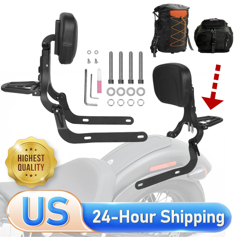 NEW Motorcycle Passenger Backrest Pad Adjustable Rider Backrest Rotatable Multi-Purpose for Harley Street750/500 XG750/500 14-22