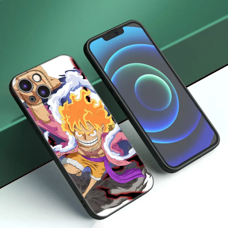thumbnail image 1 of Luffy Gear 5-funda de teléfono para Apple, carcasa de silicona negra para iPhone 12, 13 Mini, 11, 14, 15 Pro Max, 7, 8 Plus, X, XR, XS, SE, 2020, 2022, 1 of 5