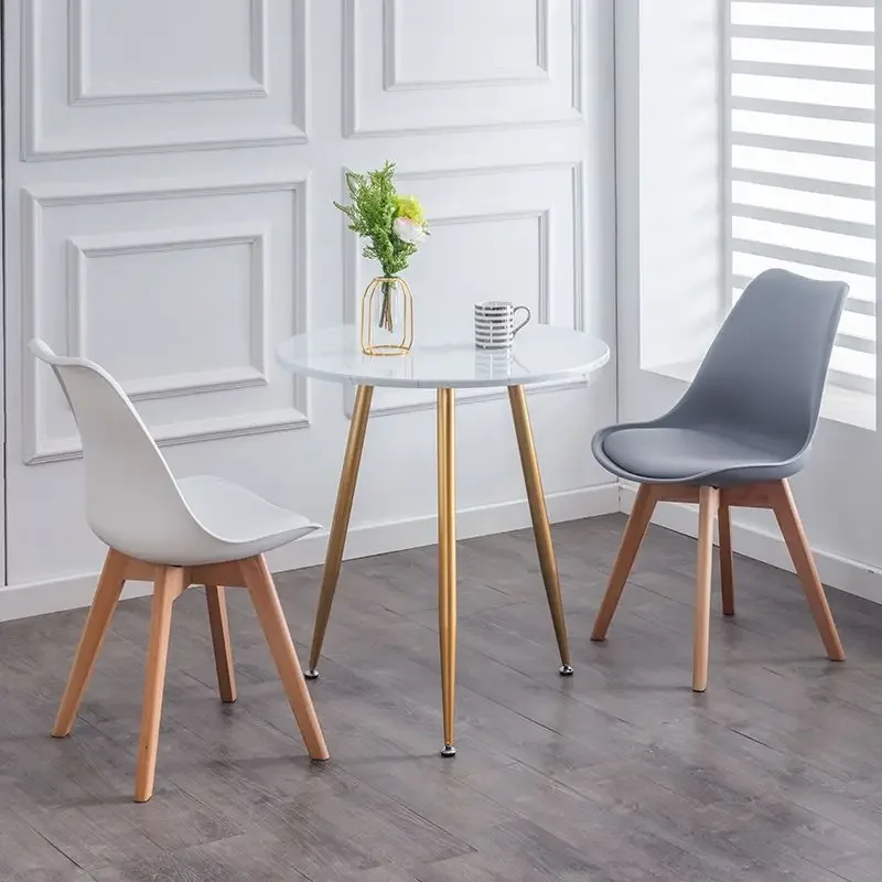 

Home Nordic Simple Dining Chairs Home Solid Wood Study Desk Chair Bedroom Backrest Dressing Small Stool Dining Room Furniture