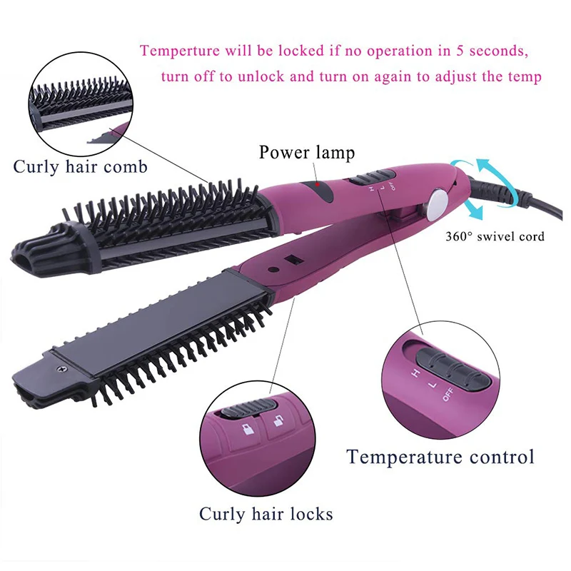 Gift Flat Iron Curling Irons Curl Braiding Hair Flat Iron Hair Straightener And Curler 3