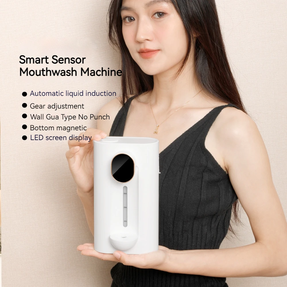 

Automatic Mouthwash Dispenser USB Rechargeable Wall-Mounted Three Gear 540ML Smart Infrared Sensing Soap Dispenser For Bathroom