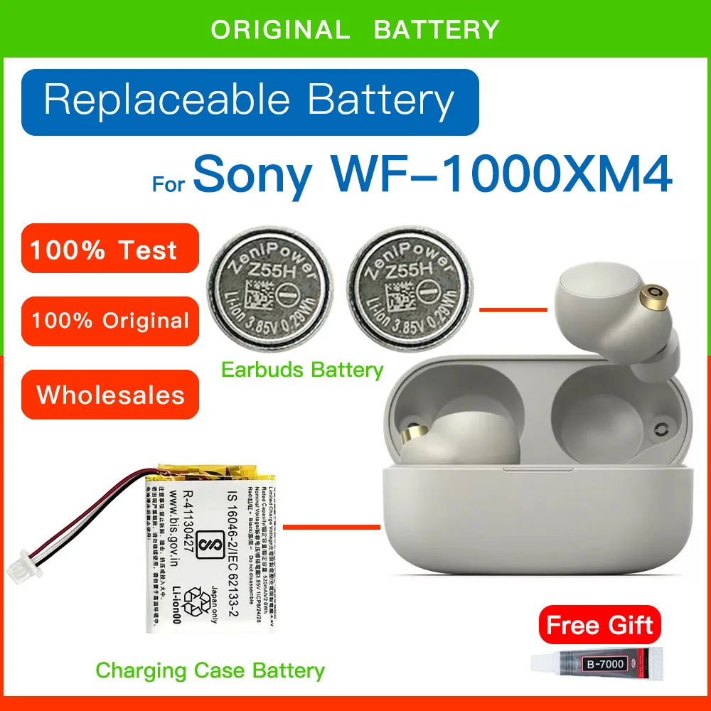 Оригинальный аккумулятор ZeniPower Z55H 3,85 В 75 мАч для наушников-вкладышей SONY WF-1000XM4 1000XM4 XM4 Bluetooth гарнитура батарея + Бесплатные Подарочные инструменты
