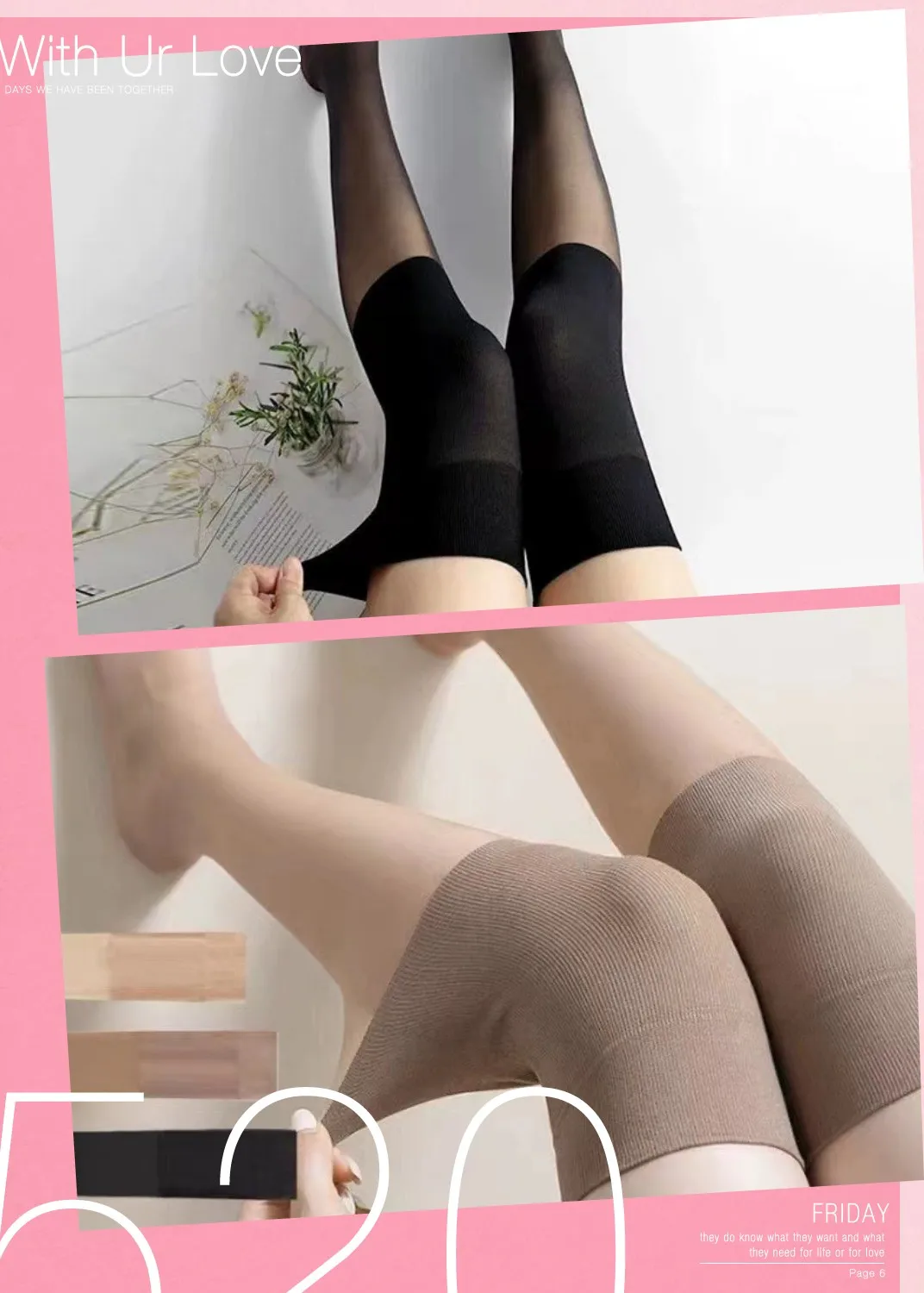 Opaque cut and curled stockings - 70D