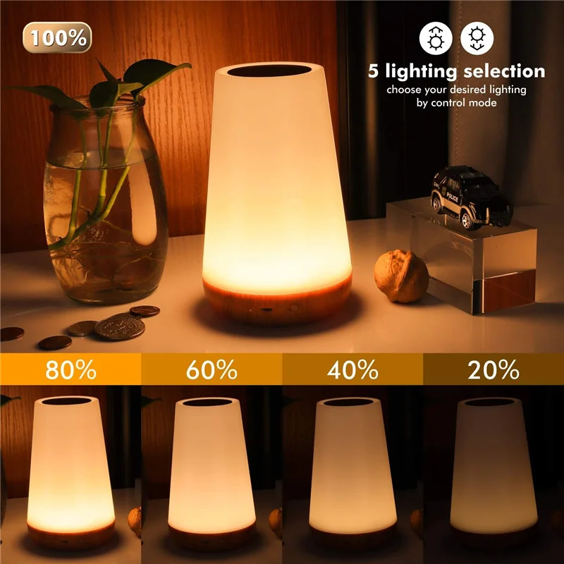 SOLIDEE LED Lampe de Chevet, Lampe Veilleuse Tactile à Intensité