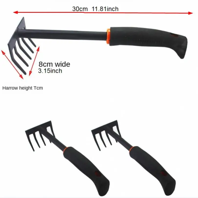 Thickened Garden Rake Durable Anti-Rust Five Claw Tooth Loosen Soil Rake Removing Weeds Grass Digging Gardening Tool 6
