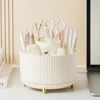 360° Rotating Jewelry Container Box Multifunctional Makeup Lipstick Container 6 Compartments for Home Bedroom Dresser 2