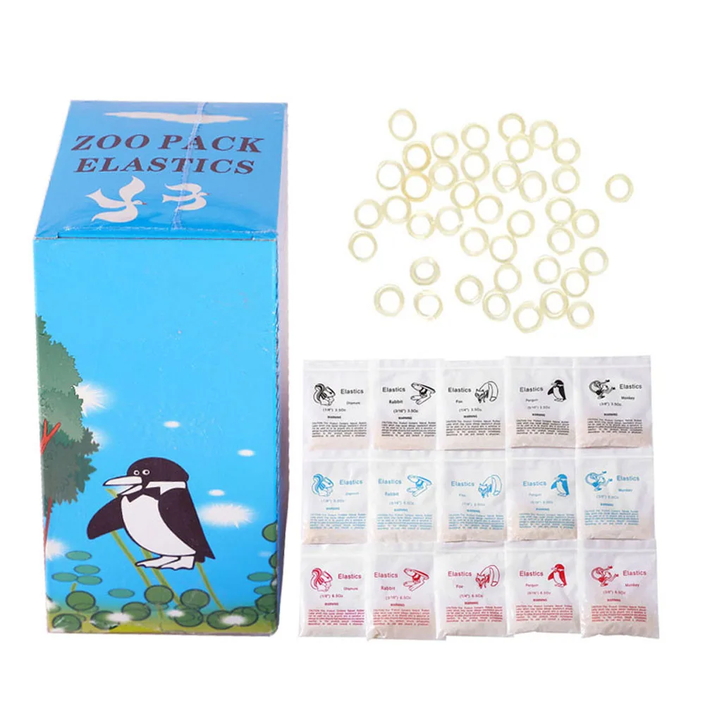 ペンギン様用 矯正ゴムバンド、5000パーツのセット、5サイズ、oリング、ウサギ