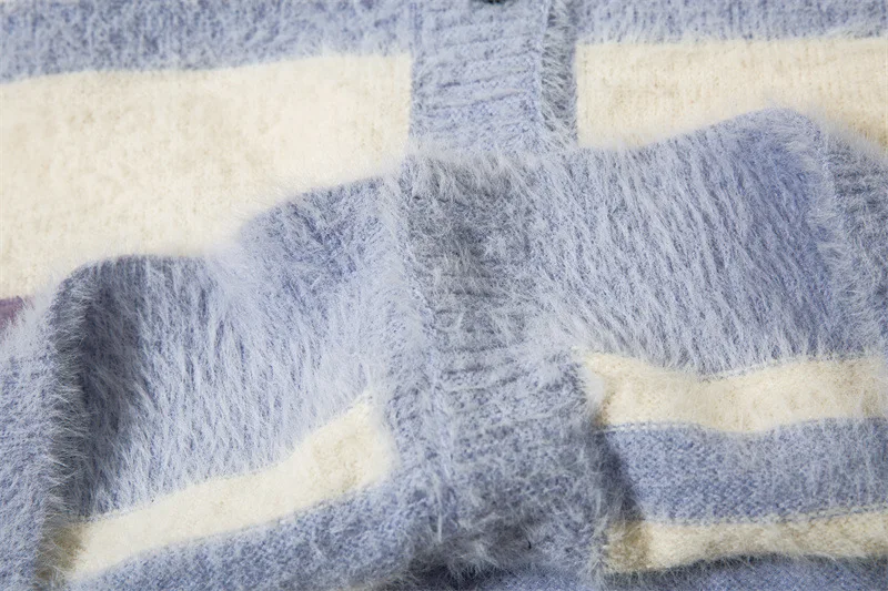 Vintage Farbblock Patchwork Strickjacke Neue Harajuku Streifen Strickpullover Hip Hop Streetwear Strickwaren Unisex Kleidung Tops_voghion.com