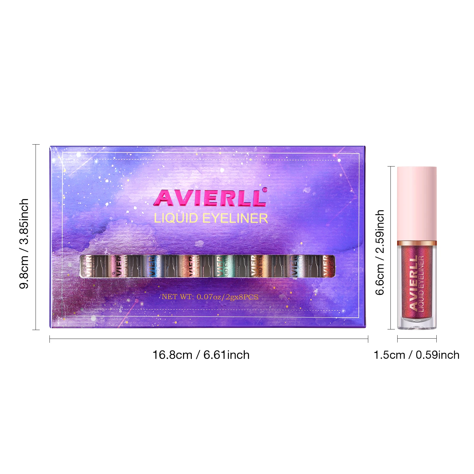 Chameleon Eyeliner set 8 Colors Long-lasting Waterproof Glitter liquid eyeshadow No smudging Fast-drying Eye makeup gift