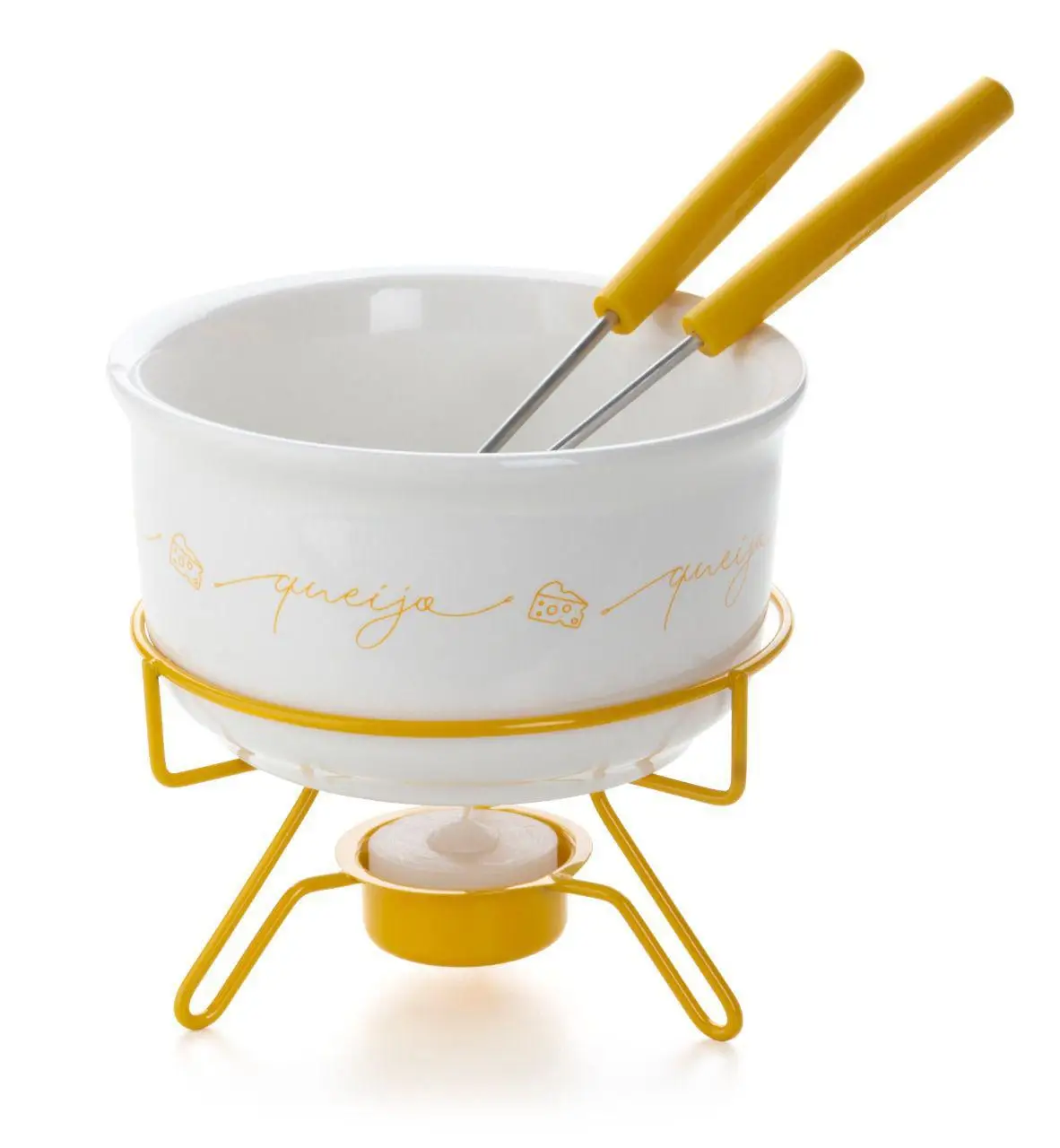 Conjunto Para Fondue de Queijo 5 Peças Casal Forma Inox |