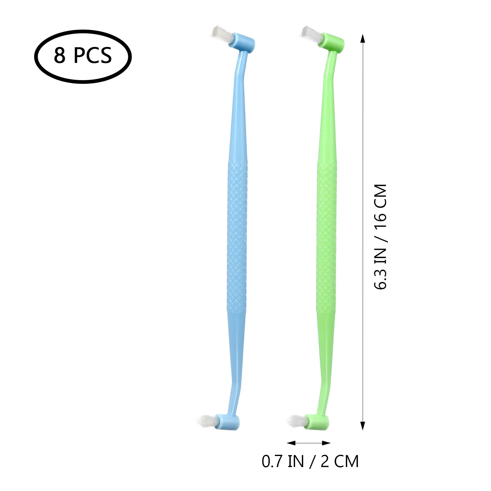 8개입 양면 이중 헤드 칫솔, 부드러운 교정용 칫솔, 십대용, 정밀 치아 세척, 치간 공간 브러쉬