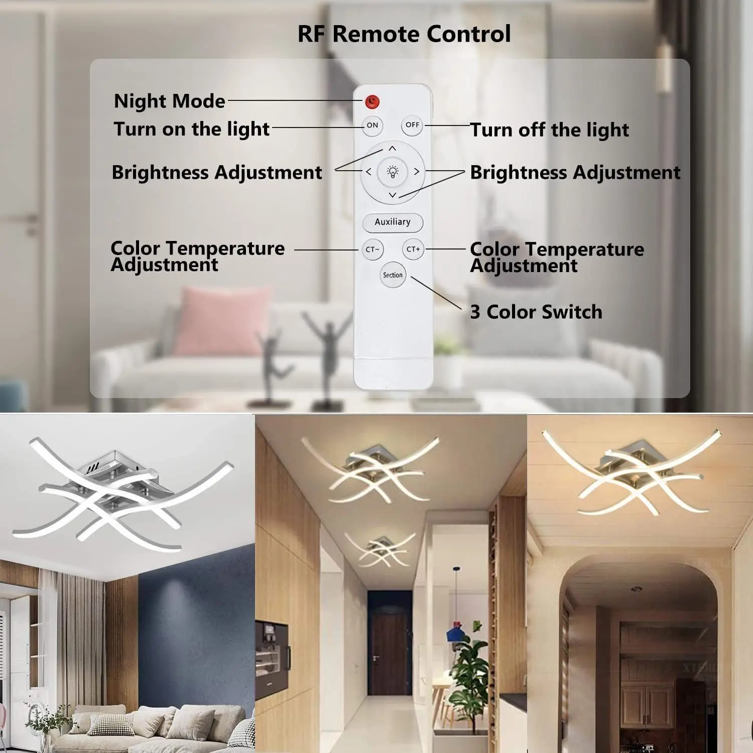 LED Design Decken Leuchte Wohn Ess Zimmer Beleuchtung Flur Lampe