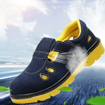 puntale in acciaio traspirante moda uomo scarpe antinfortunistiche da lavoro sandali estivi in morbida pelle stivali di sicurezza per lavoratori proteggono calzature uomo 1
