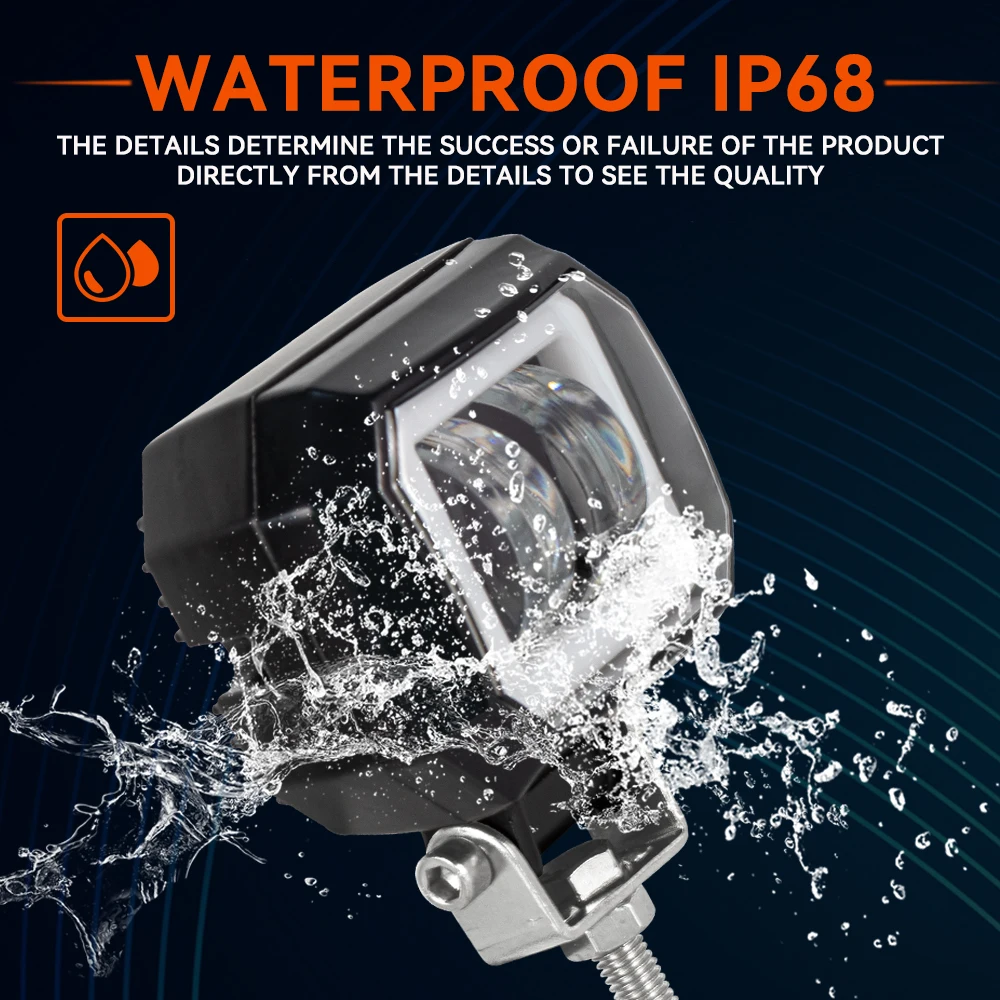 125w Motorcycle Headlight U7 Led Moto Driving Car Fog Spot Head Light - View #3