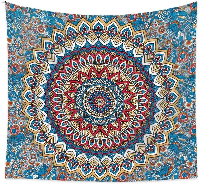 Green Mandala Wall Tapestry 3