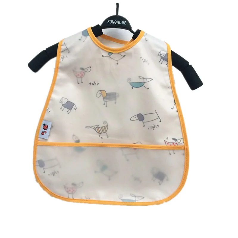 Double Button Adjustable Baby Bibs Soft EVA Waterproof Lunch Bibs Apron for Infant Children Cartoon Feeding Burp Cloths Pinafore accessoriesbaby eating  Baby Accessories